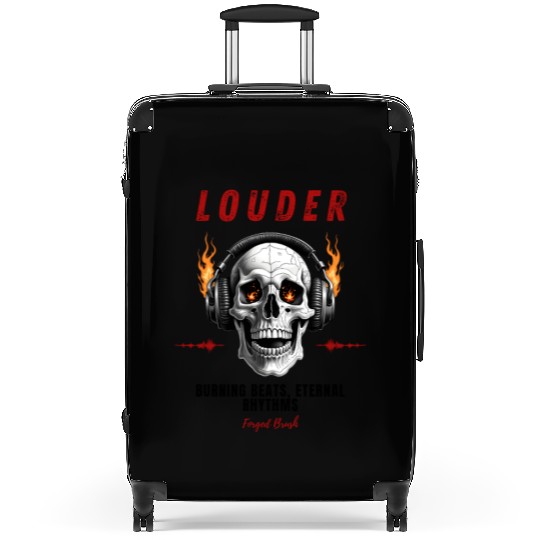 Flaming Skull Headphones – Rock & Roll Design Suitcases