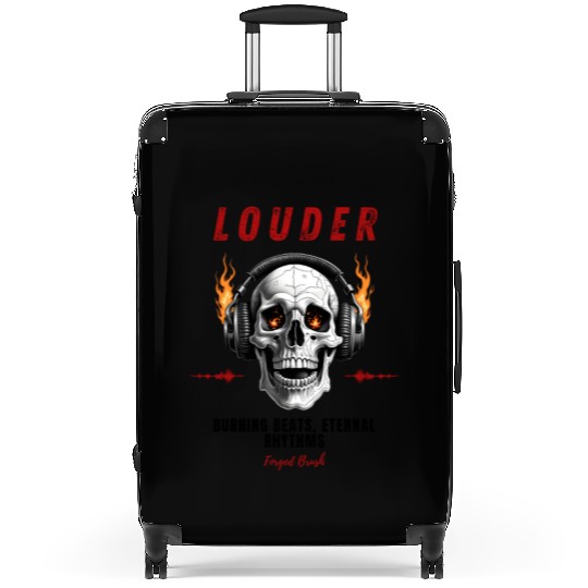 Flaming Skull Headphones – Rock & Roll Design Suitcases
