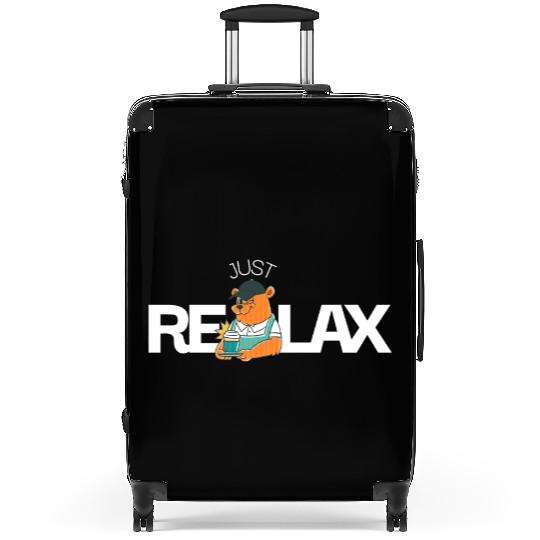 Casual Tiger with Drink and Sunglasses Suitcases