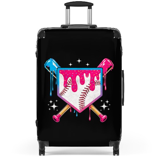 Colorful Baseball Bat Shield Design Suitcases