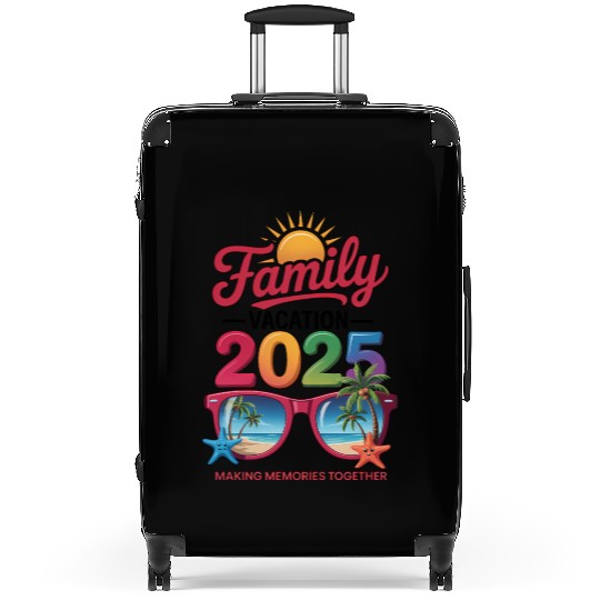 Family Vacation 2025 Sunflower Sunglasses Suitcases