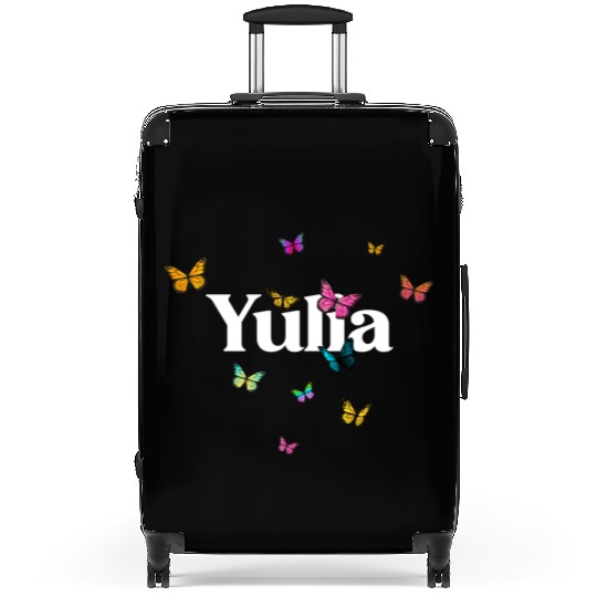 YULIA - beautiful girl name with cute butterflies Suitcases
