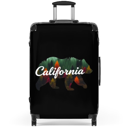 California Bear Forest Scene Suitcases