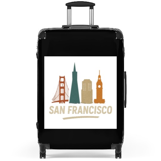 San Francisco Skyline Street Glow Suitcases