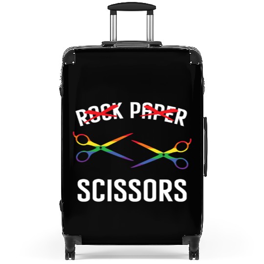 Funny Rock Paper Scissors LGBTQ Pride Suitcases
