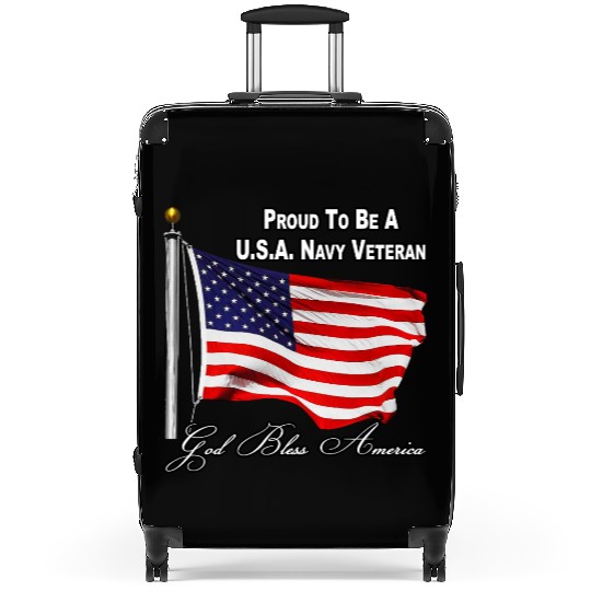 Proud To Be A US Veteran Navy Suitcases
