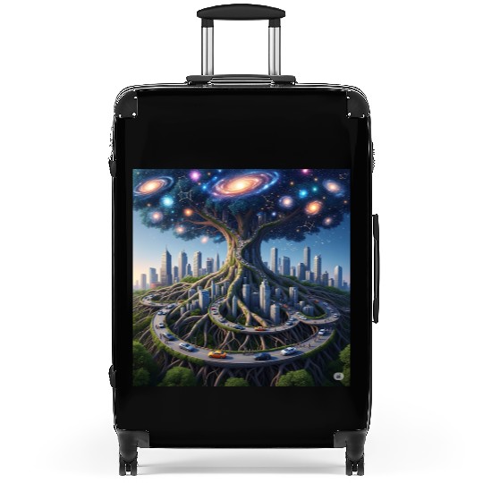 Celestial Urban Tree of the Cosmos Suitcases