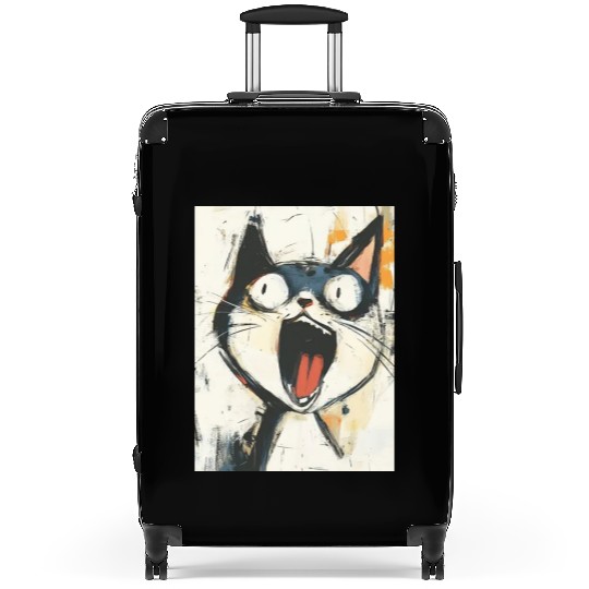 Funny Screaming Cat – Meme Expression Suitcases