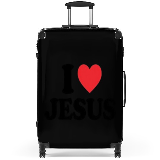Heart and Cross with I Love Jesus Message Suitcases