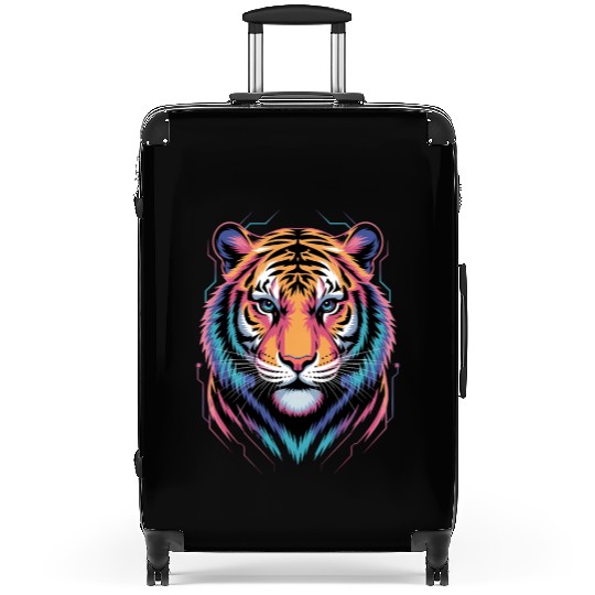 Neon Tiger – Vibrant Cyber Jungle Art Suitcases