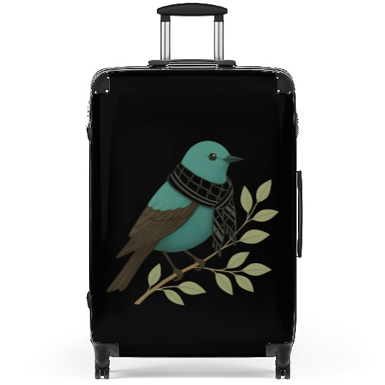 Palestine Sunbird with Keffiyeh and Olive Branch Suitcases