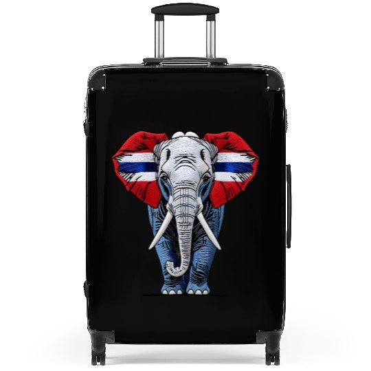 Thailand Elephant Red White Blue National Flag Cul Suitcases