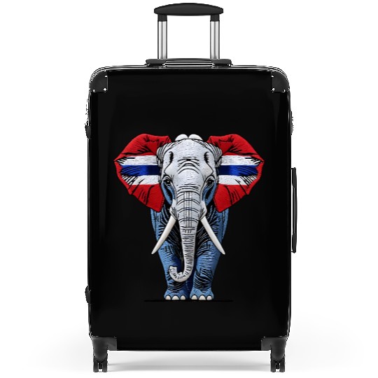 Thailand Elephant Red White Blue National Flag Cul Suitcases