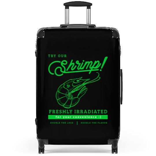 Radioactive Shrimp Retro Parody Suitcases