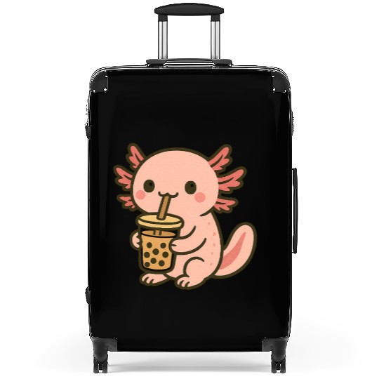 Kawaii Aspiring Dragon with Bubble Tea Suitcases