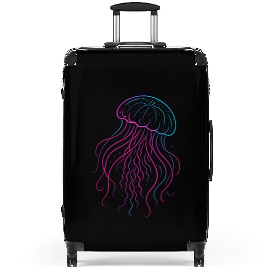 Neon Jellyfish Underwater Glow Suitcases