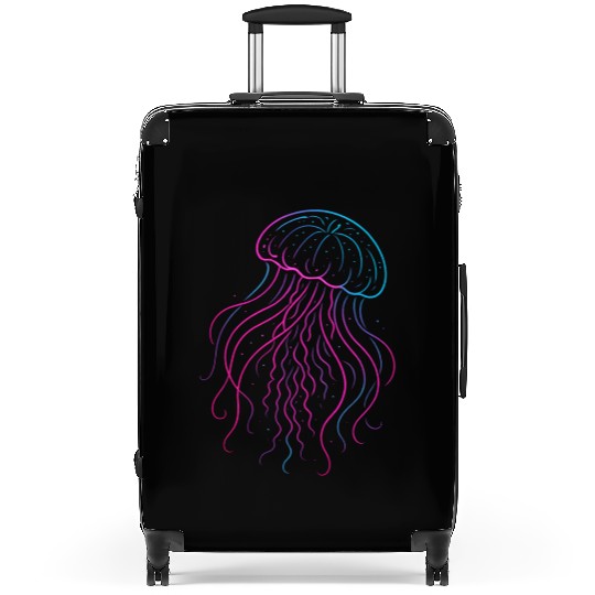 Neon Jellyfish Underwater Glow Suitcases