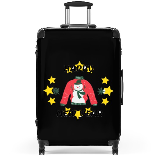 Festive Snowman Sweater Design Suitcases