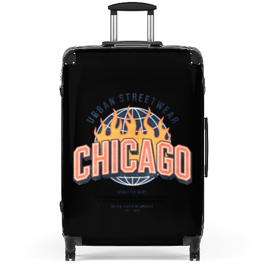 Chicago Urban Flame Logo Design Suitcases