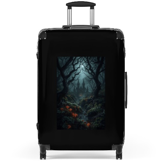 Enchanted Forest with Haunted Castle Suitcases