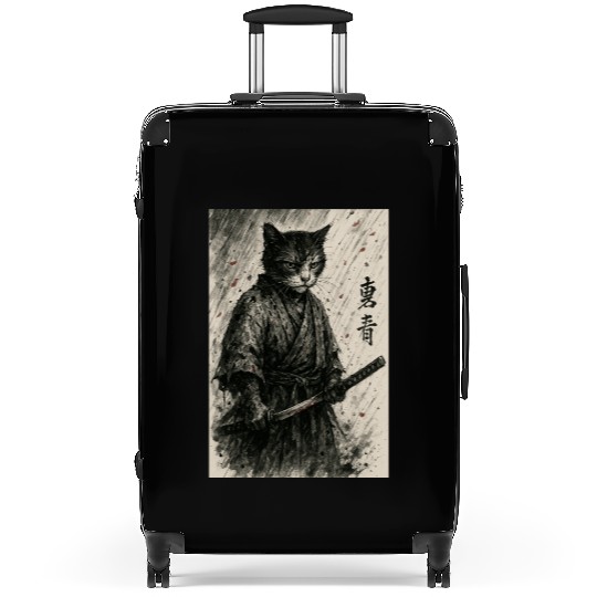 Samurai Cat Warrior Vintage Japanese Art Design Suitcases