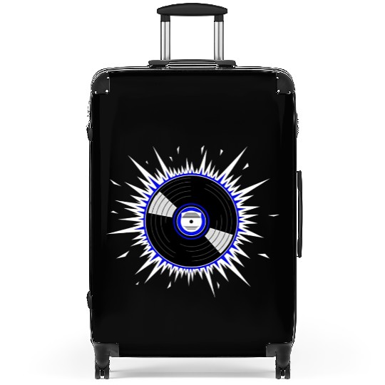 Vinyl Record Starburst Design Suitcases