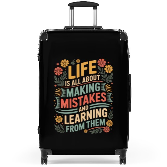 Inspirational Quote Floral Design Suitcases