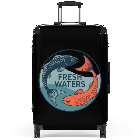 Fresh Waters Koi Fish Artwork Suitcases