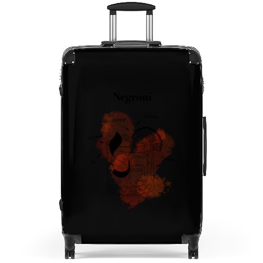 Negroni Cocktail Illustration Classic Hand-Drawn Suitcases