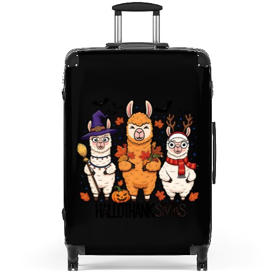Hallothanksmas Llama Trio Halloween Xmas Suitcases Gift