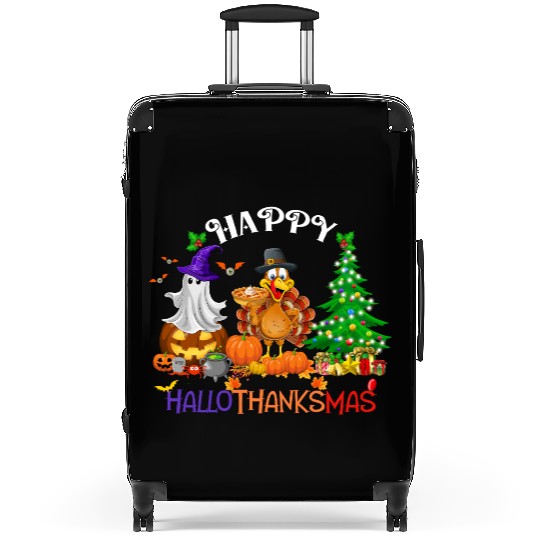 Retro Happy HalloThanksMas  Suitcases
