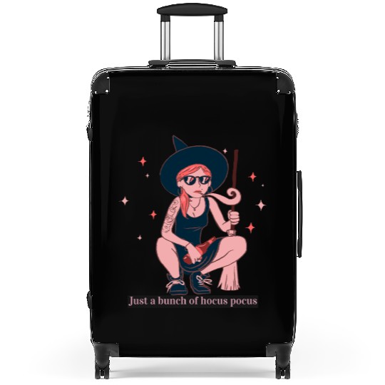Witch Girl Hocus Pocus Illustration Suitcases