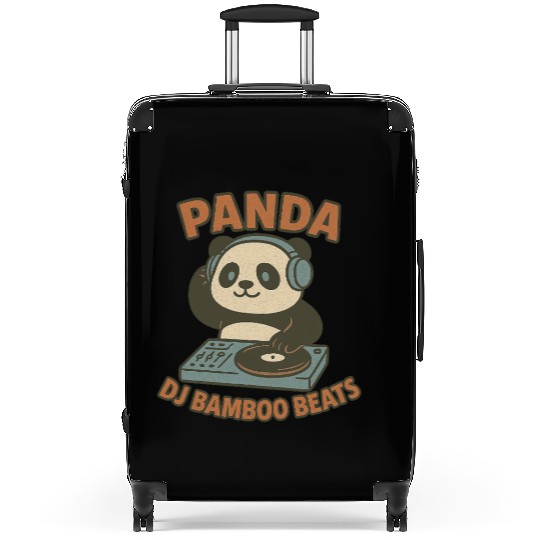 Panda DJ Bamboo Beats Illustration Suitcases