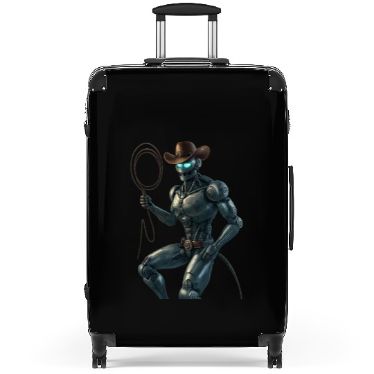 Robot Cowboy – Futuristic Sci-Fi Western Artwork Suitcases