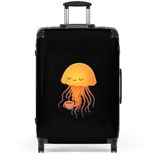 Whimsical Jellyfish Coffee Embrace Suitcases