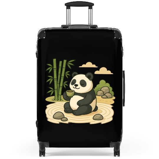Serene Panda in Bamboo Garden Suitcases