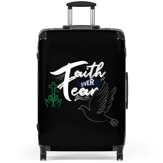 Faith Over Fear Inspirational Design Suitcases