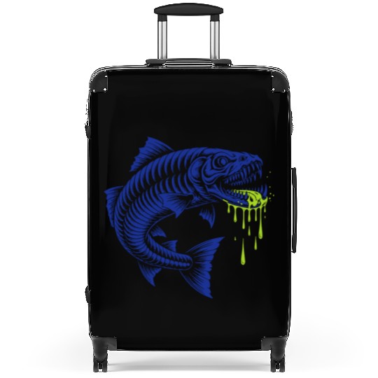 Neon Rage Fish Graphic Suitcases