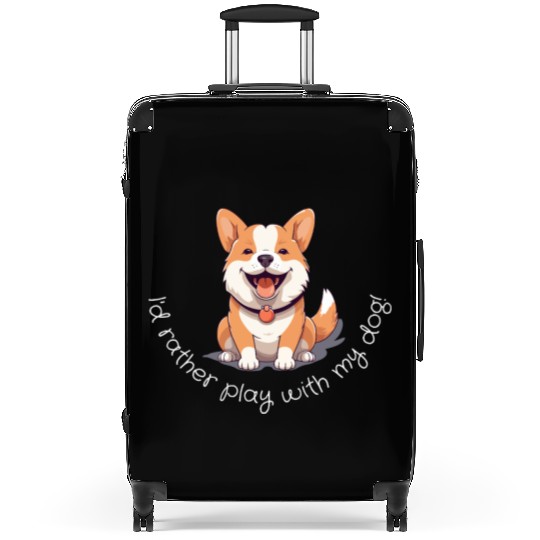 Joyful Corgi Playfulness Design Suitcases