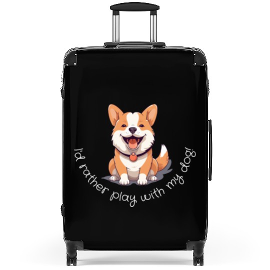 Joyful Corgi Playfulness Design Suitcases
