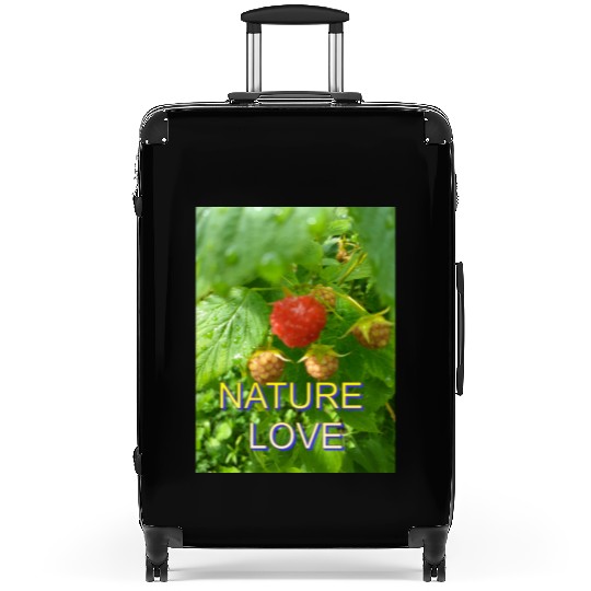 Vivid Raspberry and Greenery Nature Design Suitcases