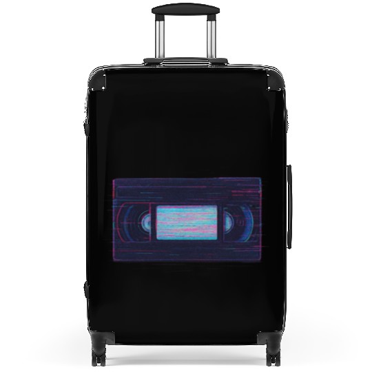 Retro VHS Tape Neon Glow Design Suitcases