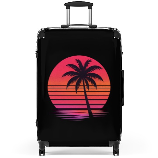 Tropical Sunset Silhouette Design Suitcases