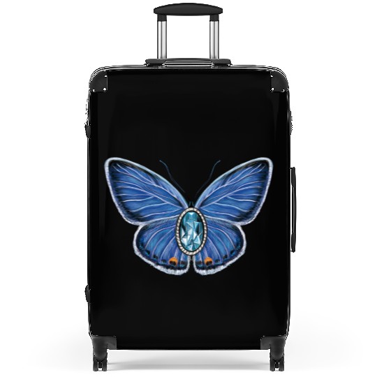 March Eastern Tailed Blue Butterfly Gemstone Art Suitcases