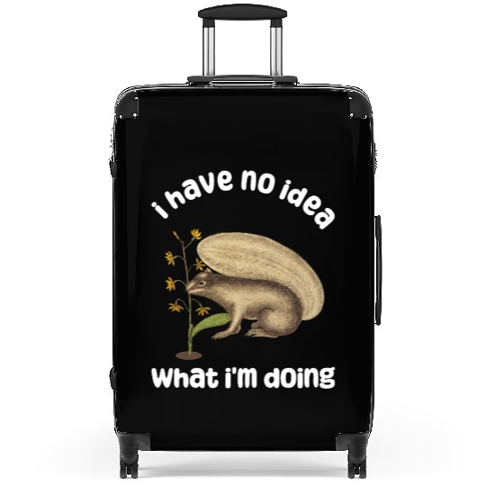 Squirrel with Flower and Humorous Quote Suitcases
