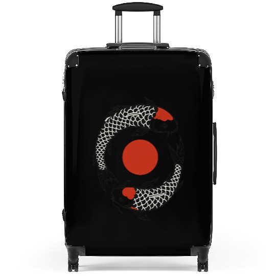 Koi Fish Yin Yang Symbol Suitcases