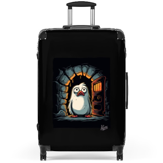 Whimsical Penguin in Secret Cave Suitcases