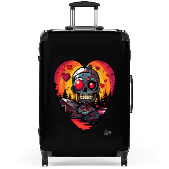 Haunted Heart Skull Scene Suitcases