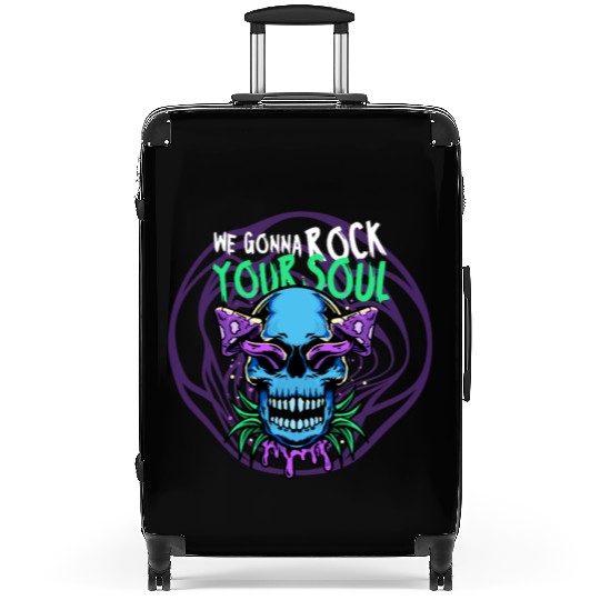 Psychedelic Rock Skull Design Suitcases
