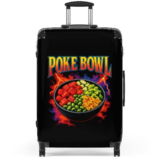 Poke Bowl Favorite Food Funny Weird 90s Poke Bowl Suitcases